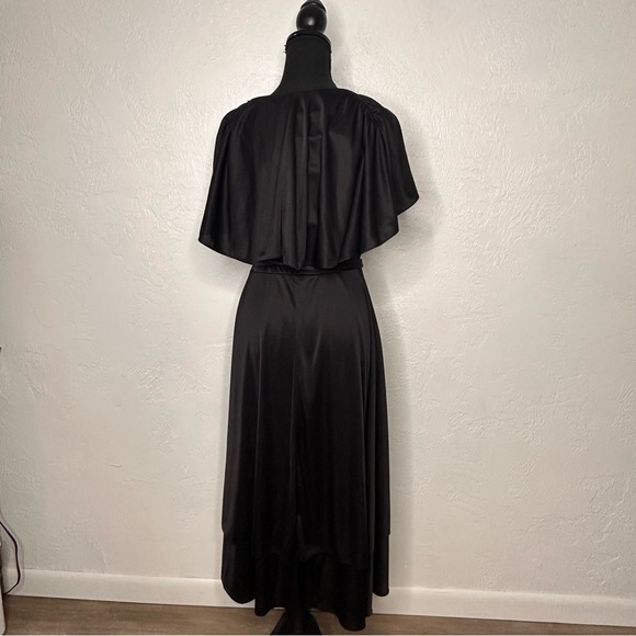 Vintage 1970 black wrap dress - Picture 6 of 6
